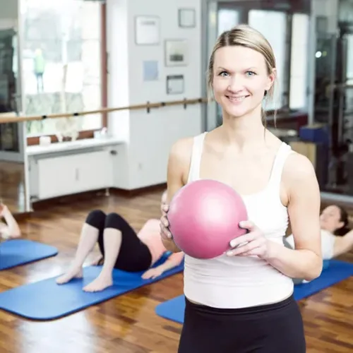 Miniatura 6 de Pelota de pilates, 9 pulgadas, suave, antiestallidos y antideslizantes, gruesa, mini pelota de yoga para fitness, estiramiento, gimnasio, pequeña
