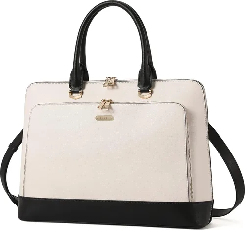CLUCI Maletín de cuero para mujer, 15.6 pulgadas, portátil, computadora de negocios, para damas, con estilo, bolso de hombro