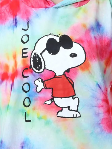 Miniatura 2 de INTIMO Peanuts Snoopy Joe Cool Tie Dye - Conjunto de pijama con capucha para mujer, Multi colorido