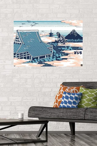 Miniatura 2 de Trends International Godzilla - Póster de pared en las nubes, 34 pulgadas de largo x 22.4 W, versión premium sin marco