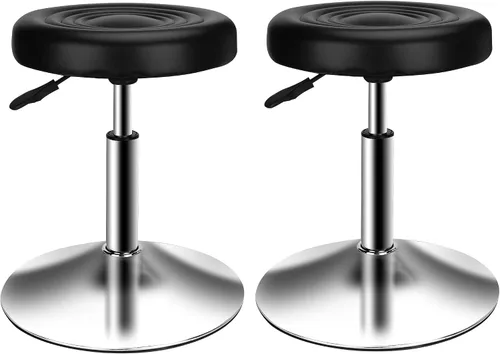 Miniatura 8 de QiCheng & LYS - Taburete redondo de oficina, altura ajustable, taburete de 360 grados, para oficina, hogar, cocina, belleza, taburete sin ruedas