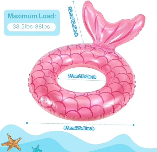 Miniatura 7 de MoKo Anillo de natación inflable, lindo flotador de piscina, decoración de tubo, tubos de natación, piscina al aire libre, playa, flotadores de Oro
