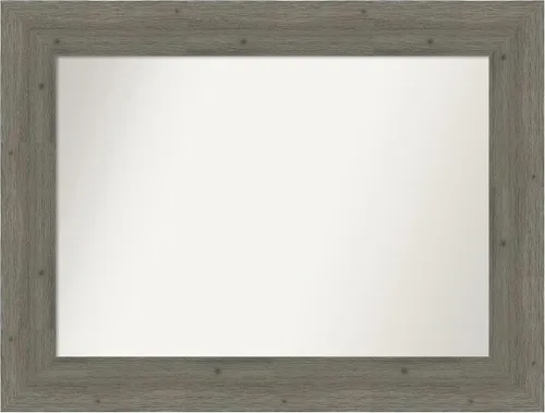 Miniatura 121 de Amanti Art Espejo de baño gris para sobre el fregadero, 27 x 27 pulgadas, espejo de tocador cuadrado gris, marco de madera rústica de campo medio