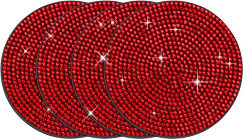 Miniatura 18 de Inserto de Portavasos Brillante - Posavasos de Silicona Antideslizante de 2.95 pulgadas a Prueba de Golpes, Accesorios Universales de Moda