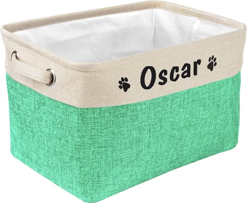 Miniatura 18 de PET ARTIST - Cesta plegable de almacenamiento de juguetes con nombre personalizado de la mascota - Organizador de caja rectangular para juguetes