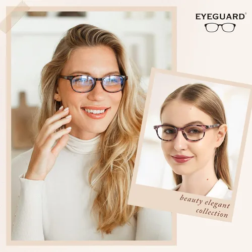 Miniatura 2 de EYEGUARD - Gafas de lectura azul de 4 unidades, diseño de lectores de resorte de moda para mujeres, gafas de computadora Lente de lectura de luz