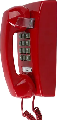 Miniatura 10 de Timbre de teléfono retro de pared para encendido/apagado, diseño clásico del teléfono 2544, teléfono vintage montado en la pared con base de metal