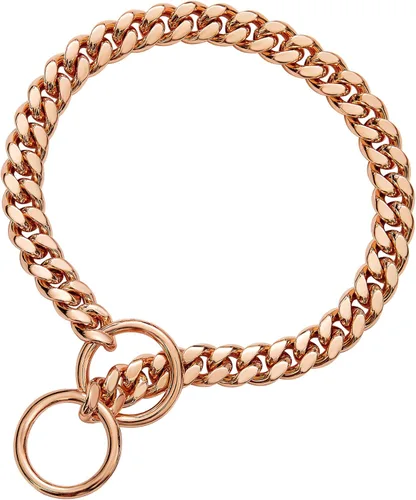 Miniatura 7 de txprodogchains Collar de Cadena de Oro para Perro de 18K, Cadena de Eslabones Cubanos de 10MM, Cadena de Metal de Acero Inoxidable, Collar de Oro 18k