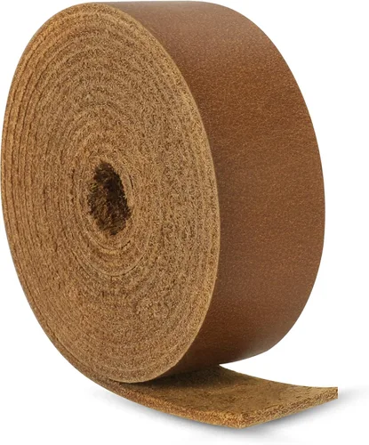 Miniatura 2 de Ringsun Tiras de cuero planas de 1 pulgada de ancho para manualidades, tiras de cuero de grano completo y cordón para manualidades, estampado