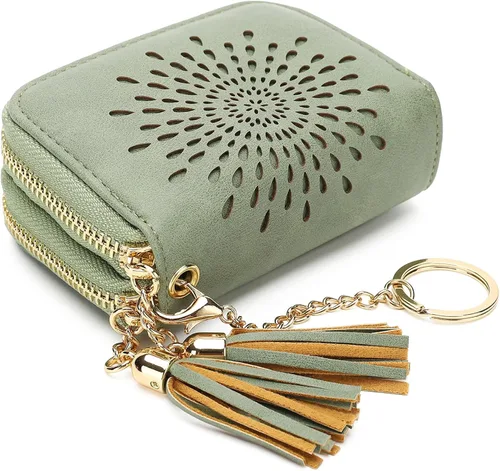 APHISON RFID - Porta tarjeta de crédito con cremallera carteras pequeñas para mujer en cuero estilo girasol para mujer y niña caja de regalo 1927