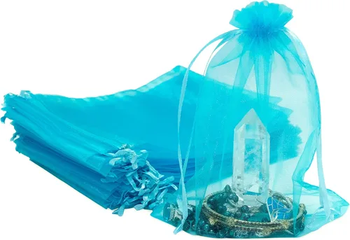 Miniatura 44 de TheDisplayGuys - Paquete de 48 bolsas de regalo de organza transparente negra de 2 x 2-3/4 pulgadas con cordón, bolsas de regalo para joyas, bolsas