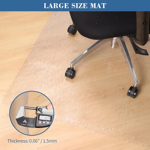 Miniatura 4 de TYDLE Tapete transparente para silla, de 36 x 48 pulgadas, tapete para silla de oficina para suelos duros, tapete de vinilo para sillas