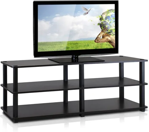 Miniatura 4 de Furinno Turn-S-Tube - Juego de soporte de TV de 3 niveles y mesas auxiliares (expreso/negro)