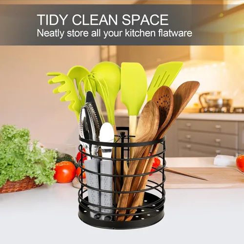 Miniatura 5 de KOLUTI Organizador de utensilios de cocina giratorio de 360°, organizador redondo de almacenamiento de herramientas de cocina extra grande de 7.2 x