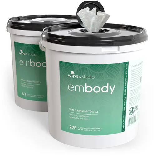 Miniatura 12 de Wipex Embody Body Wipes - Paño grande a base de plantas con aceite de árbol de té para una limpieza rápida, ideal para atletas, yoga, gimnasio