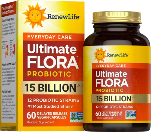 Renew Life Cápsulas probióticas diarias, suplemento diario que apoya la salud urinaria, digestiva e inmunológica, L. Rhamnosus GG, sin lácteos, soja