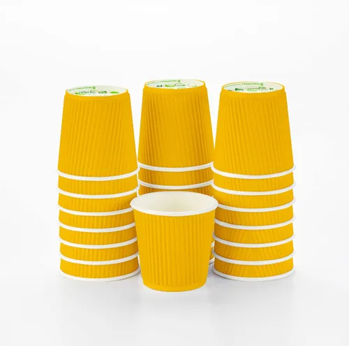 Miniatura 48 de Vasos de café de papel aislado de pared corrugada, 12 onzas, 12 onza, Negro