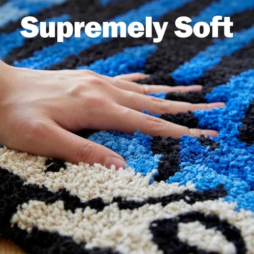 Miniatura 3 de Alfombra de área de tigre tibetano de 5 x 3.3 pies con mechones de pelo alto XLarge para interiores lavable a máquina con respaldo antideslizante