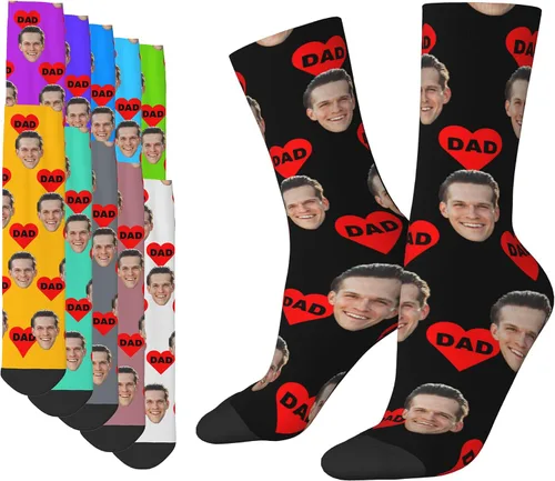 Calcetines personalizados con foto facial, calcetines divertidos personalizados para hombres y mujeres, regalos personalizados para el día de San