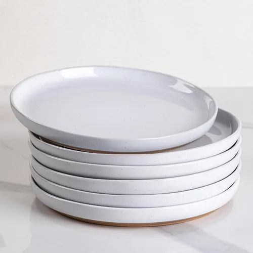 Miniatura 10 de AmorArc Juego de Platos de Aperitivo de Cerámica, Juego de 6, Platos de Gres Hechos a Mano de 21 cm para Postre, Ensalada, Aperitivo, Cena, Apto