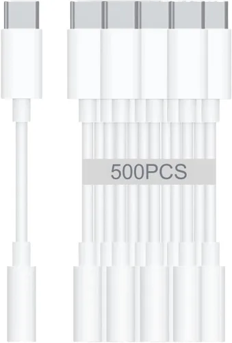 Miniatura 15 de Adaptador de auriculares de audio USB-C a 0.138 in – Paquete de 2 dongle de alta resolución con micrófono y control de volumen – Cable tejido tipo C