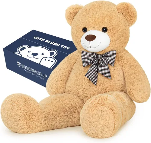 Miniatura 8 de SNOWOLF Oso de peluche gigante de 47 pulgadas, regalo para el Día de la Madre, oso de peluche gigante de 47 pulgadas, lindo oso suave de tamaño real