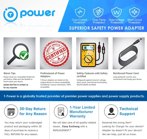 Miniatura 5 de Cargador T-Power para cargador de batería láser Spectra Precision # 12761, Q102734 para HV301, HV401, LL300, LL400, LL500 láser YT-1048A0620700U3