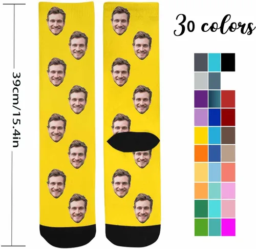 Miniatura 4 de D-Story Calcetines personalizados con foto fabricados en Estados Unidos, divertidos calcetines personalizados, regalos lindos personalizados