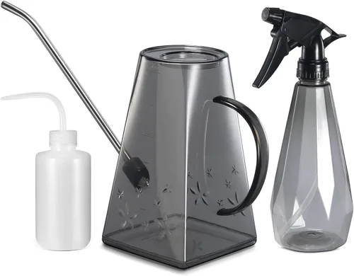 Miniatura 8 de Goowin - Regadera para plantas de interior, boquilla larga, regadera pequeña de 47 oz para interior con botella de espray adicional de 16 oz y Azul