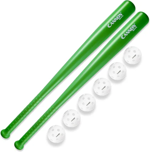 Miniatura 11 de Cannon Sports Juego de bate de béisbol y pelota de plástico, 2 bates de plástico (29.5 pulgadas) y 6 pelotas de béisbol de plástico (9 pulgadas)