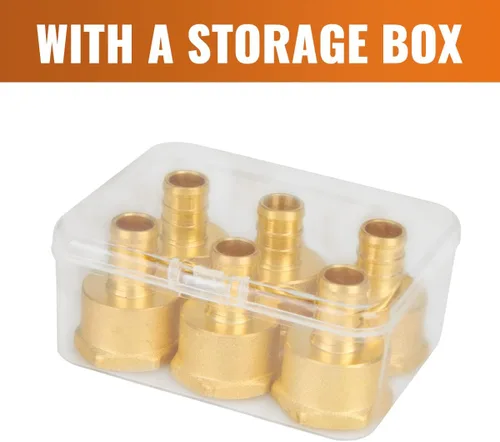 Miniatura 8 de SUNGATOR Paquete de 2 accesorios de latón PEX de 1" a 1" hembra NPT, certificados por
