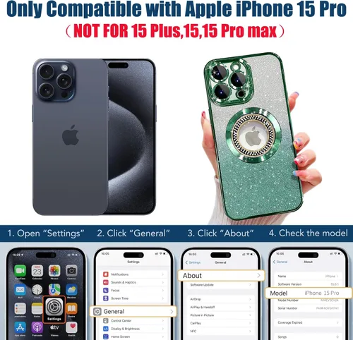 Miniatura 419 de Misscase Funda magnética con purpurina para iPhone 11 compatible con MagSafe, protección completa, delgada, a prueba de golpes, antiarañazos
