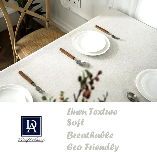 Miniatura 6 de DriftAway Mantel decorativo con borlas y pompones, de lino, rectangular, texturizado, para interiores y exteriores, comedor, buffet, cena, 55 Lino