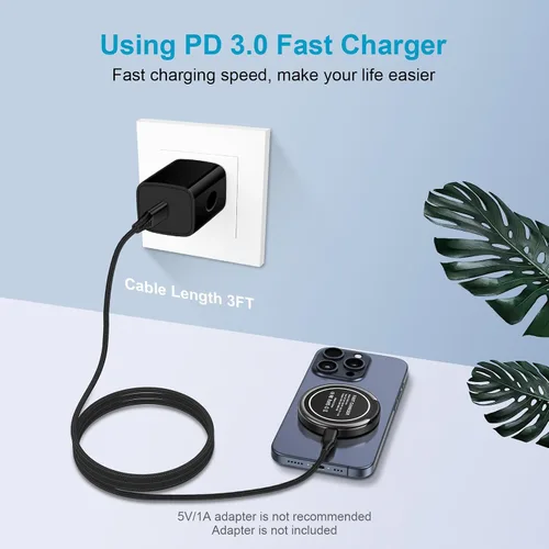 Miniatura 2 de Cargador MagSafe inalámbrico ultra rápido de 15 W Samsung S26 para Samsung Galaxy S26 S25 Ultra S24 FE S24 S23 Ultra Pixel 10a 10 9a 9 8 Pro, Negro