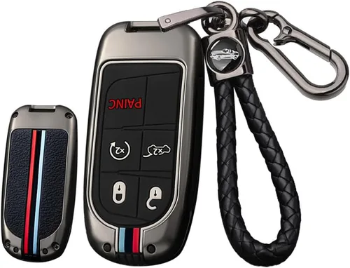Miniatura 9 de ontto Funda de metal para llavero de automóvil, protección completa para Jeep Grand Renegade Cherokee Smart Remote Car Key Holder para Dodge