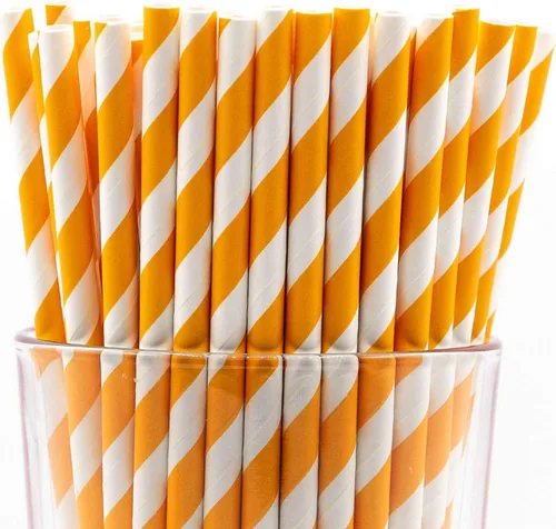 Miniatura 55 de Paquete de 150 pajitas de papel biodegradables con lunares rojos de 4 capas (compostables, no tóxicas, sin BPA)