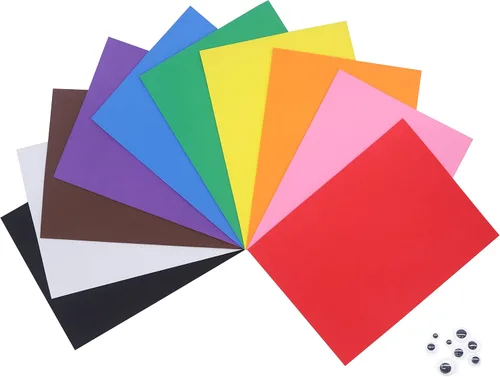 Miniatura 5 de OISAKLD Paquete de 10 hojas de espuma EVA con purpurina de 9x12 pulgadas, espuma EVA para manualidades de bricolaje, hojas de espuma EVA para Espuma