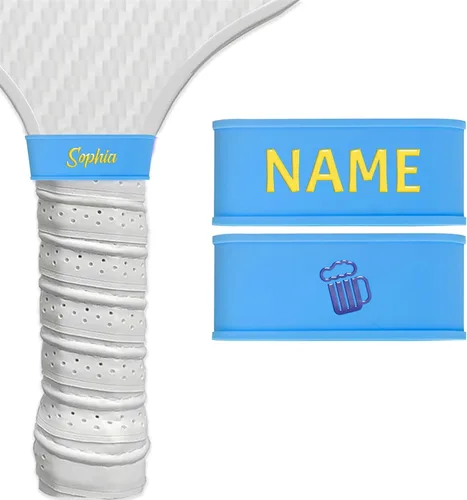Miniatura 17 de 2 bandas de nombre personalizadas de paleta de pickleball, accesorios personalizados de paleta de pickleball para cinta de agarre seguro, bandas