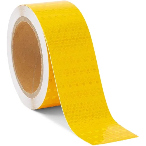 Miniatura 2 de Stockroom Plus Cinta reflectante amarilla, rollo de 2 pulgadas x 30 pies, cinta amarilla para escaleras, remolques y bicicletas, seguridad Amarillo