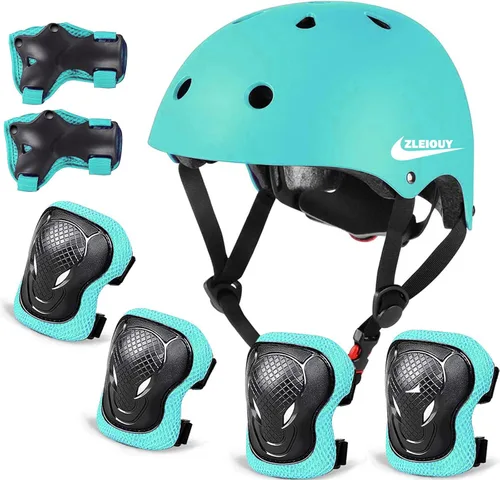 Miniatura 9 de Casco ajustable para niños de 3 a 16 años, niños pequeños, niños y niñas, equipo de protección con rodilleras, coderas y muñequeras para múltiples 1