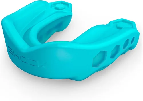 Miniatura 13 de Shock Doctor Gel Max - Protector bucal, protección resistente y ajuste personalizado, juvenil, frambuesa azul