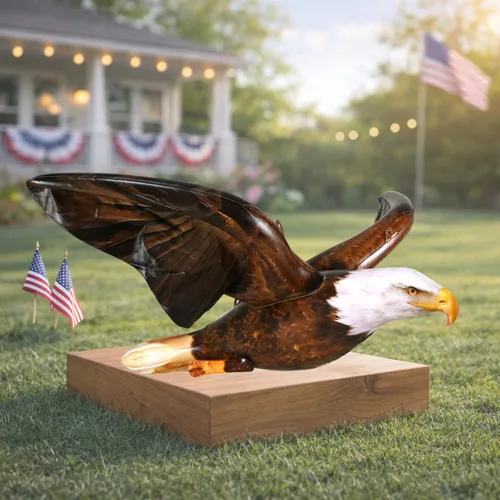 Miniatura 6 de Jet Creations Águila Calva Inflable con 38 Pulgadas de Envergadura, Marrón Oscuro, Figura Realista de Animal Salvaje, Ave Patriótica, Fiestas