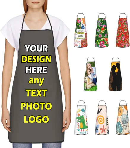 Miniatura 34 de Delantales impermeables personalizados para diseñar tu propia foto logotipo texto para cocinar hornear 28.3 x 20.4 pulgadas