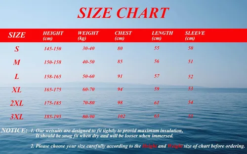 Miniatura 6 de Traje de neopreno de 0.079 pulgadas (0.079 in), chaqueta térmica de manga larga, traje de buceo para hombres y mujeres, buceo, surf, natación