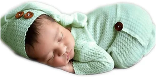 Miniatura 22 de Moda recién nacido niños niñas bebé sesión de fotos accesorios trajes ganchillo ropa sombrero de cola larga pantalones accesorios de fotografía