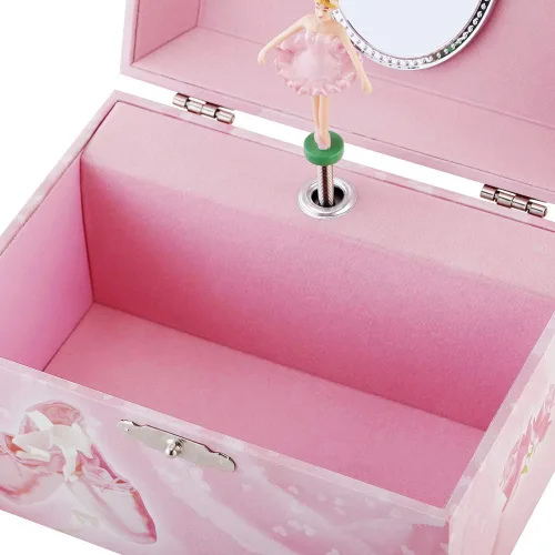 Miniatura 3 de RR ROUND RICH DESIGN Joyero musical infantil para niñas y conjunto de joyas con tema de bailarina color rosa cisne