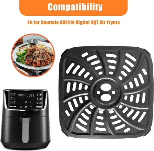 Miniatura 2 de Sartén para freidora de aire de 4 cuartos para freidora de aire digital Gourmia GAF414, bandeja de placa para freidora de aire mejorada, estante