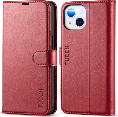 Miniatura 20 de TUCCH Funda Tipo Billetera para iPhone 13 (6.1") 2021, con Bloqueo RFID, con Soporte para 3 Tarjetas, de Piel Sintética, Tipo Folio