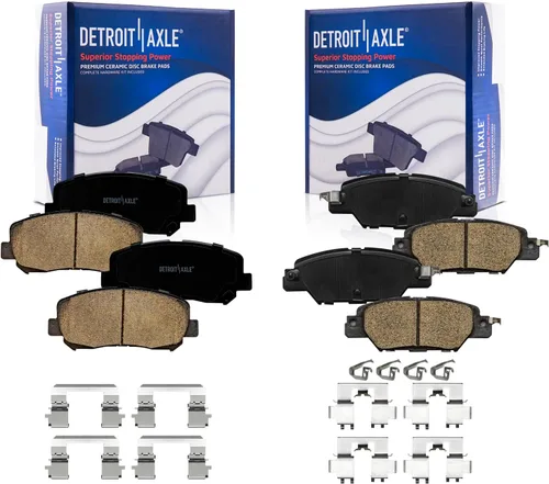 Detroit Axle - Pastillas de freno para Mazda CX-5 2016-2024, pastillas de freno de cerámica delanteras y traseras con repuesto de hardware 2017 2018