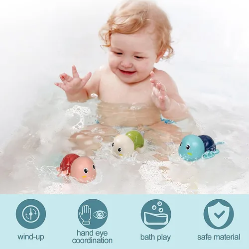 Miniatura 2 de SEPHIX Juguetes de Baño para Niños Pequeños de 1 a 3 años, Lindos Juguetes de Tortuga Nadadora para Niños de 1 a 2 años, Juguetes de Piscina